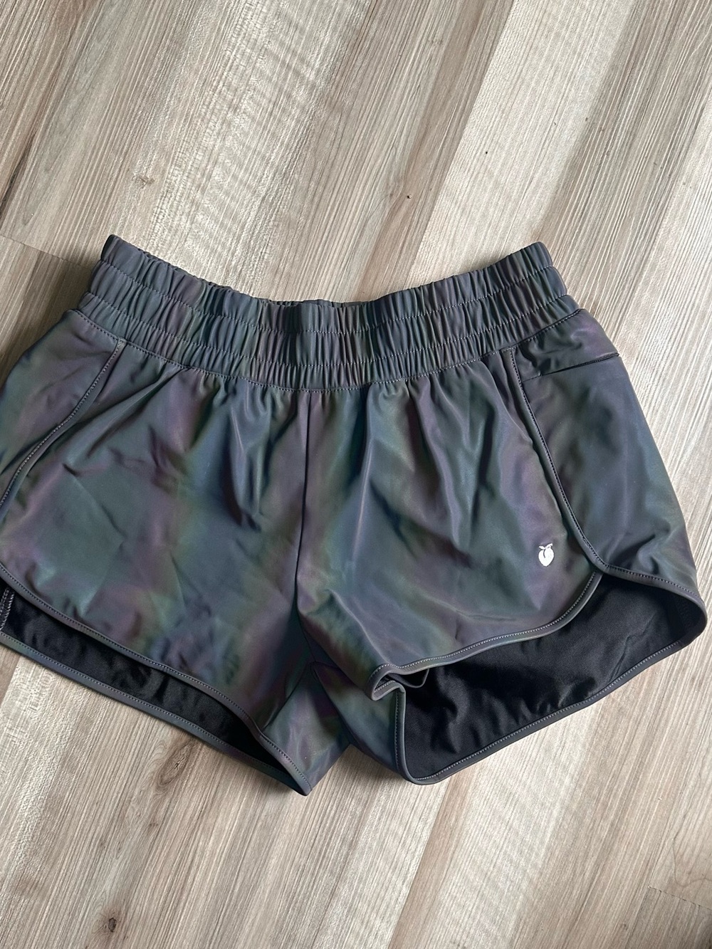 Flexliving Rainbow Reflective Liner Track Shorts V2 4 Way Stretch Women’s Small